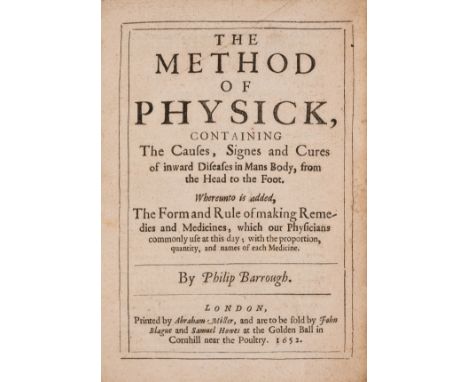 Barrough (Philip) The Method of Physick, containing the Causes, Signes and Cures of inward Diseases in Mans Body..., woodcut 