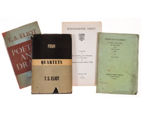 NO RESERVE Eliot (T.S.) The Use of Poetry & the Use of Criticism, first edition, original cloth, dust-jacket, chipped and tor