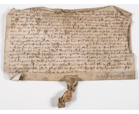 Staffordshire- Charter, grant by William de la Pirie has granted to his grandson Ralph son of John de Grendon of one place si