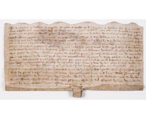 Derbyshire, Ticknall.- Indenture agreement by William of Sapton [Sapperton] and Juliana his wife relating to pasture in Tyken