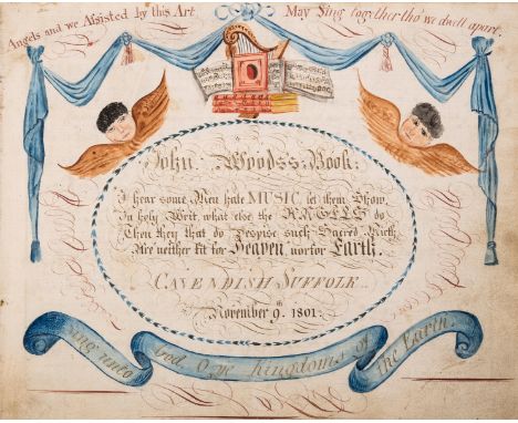Music.- Woods (John) [Religious Anthems and Hymns], manuscript music on staves, with index leaf and title with watercolour de