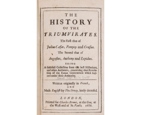 [Citri de la Guette (Samuel)] The History of the Triumvirates. The First that of Julius Cæsar, Pompey and Crassus ..., transl