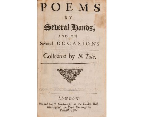 Tate (Nahum, editor) Poems by Several Hands and on Several Occasions, first edition, ink ownership inscription 'Kathe: [?]Aga