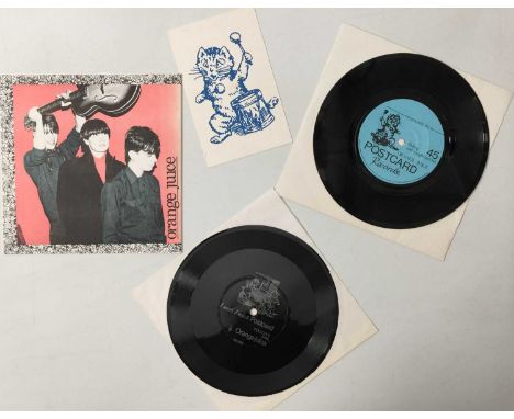 ORANGE JUICE - FALLING AND LAUGHING 7" (COMPLETE ORIGINAL UK COPY W/ FLEXI &amp; POSTCARD INSERT - POSTCARD 80-1). A stunning