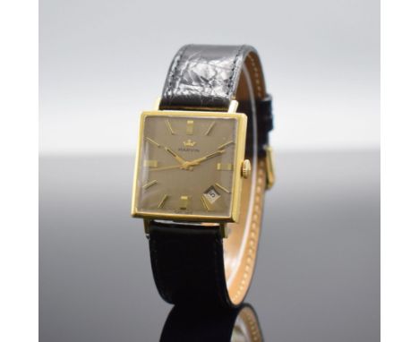 MARVIN Herrenarmbanduhr in GG 750/000,  Schweiz um 1965, Handaufzug, 2-teil. Geh., Boden aufgedr., gold. Zifferbl. m. aufges.