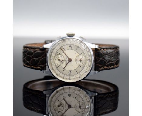 CHRONOGRAPHE SUISSE Herrenarmbanduhr mit Chronograph Kaliber Venus 170,  Schweiz 1940er Jahre, Handaufzug, verchr. Gehäuse, S