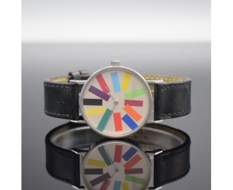 NOMOS Tangente Klaus Schmitt auf 12 Stück limitierte Armbanduhr,  Deutschland um 2006, Handaufzug, 3-teil. Gehäuse in Edelsta