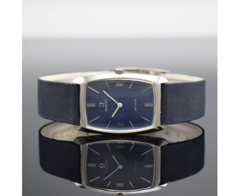 OMEGA De Ville gut erhaltene Armbanduhr Referenz 111.085,  Schweiz um 1970, Handaufzug, 2-teil. Geh. in Stahl, Boden aufgedr.