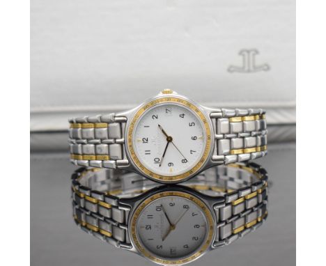 Jaeger-LeCoultre Armbanduhr Referenz 113.5.06,  Schweiz um 1985, quarz, Edelstahl &amp; Gold komb., Gliederband m. dopp. Falt