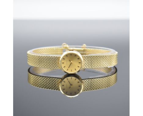 TISSOT Damenarmbanduhr in GG 585/000 mit GG 585/000 Goldband,  Schweiz um 1960, Handaufzug, 2-teil. Geh., Boden aufgedr., ori