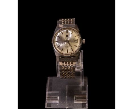 TISSOT; a gentleman's Visodate automatic wristwatch, the silvered dial set with batons and subsidiary date aperture, diameter