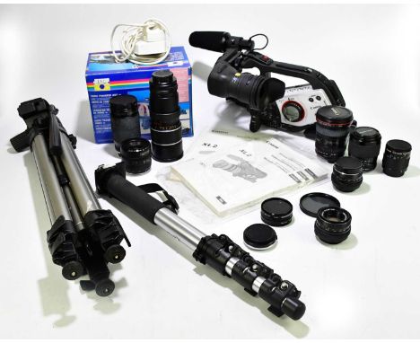 CANON; an XL2 video camera, together with a boxed Jessop video transfer unit, various lenses to include Canon EF 77mm example