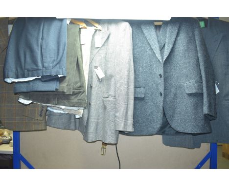 A tweed jacket by J.C. Cording &amp; Co; a two-piece suit by Christian Dior; a Harris tweed jacket; a tweed jacket by Duncan 