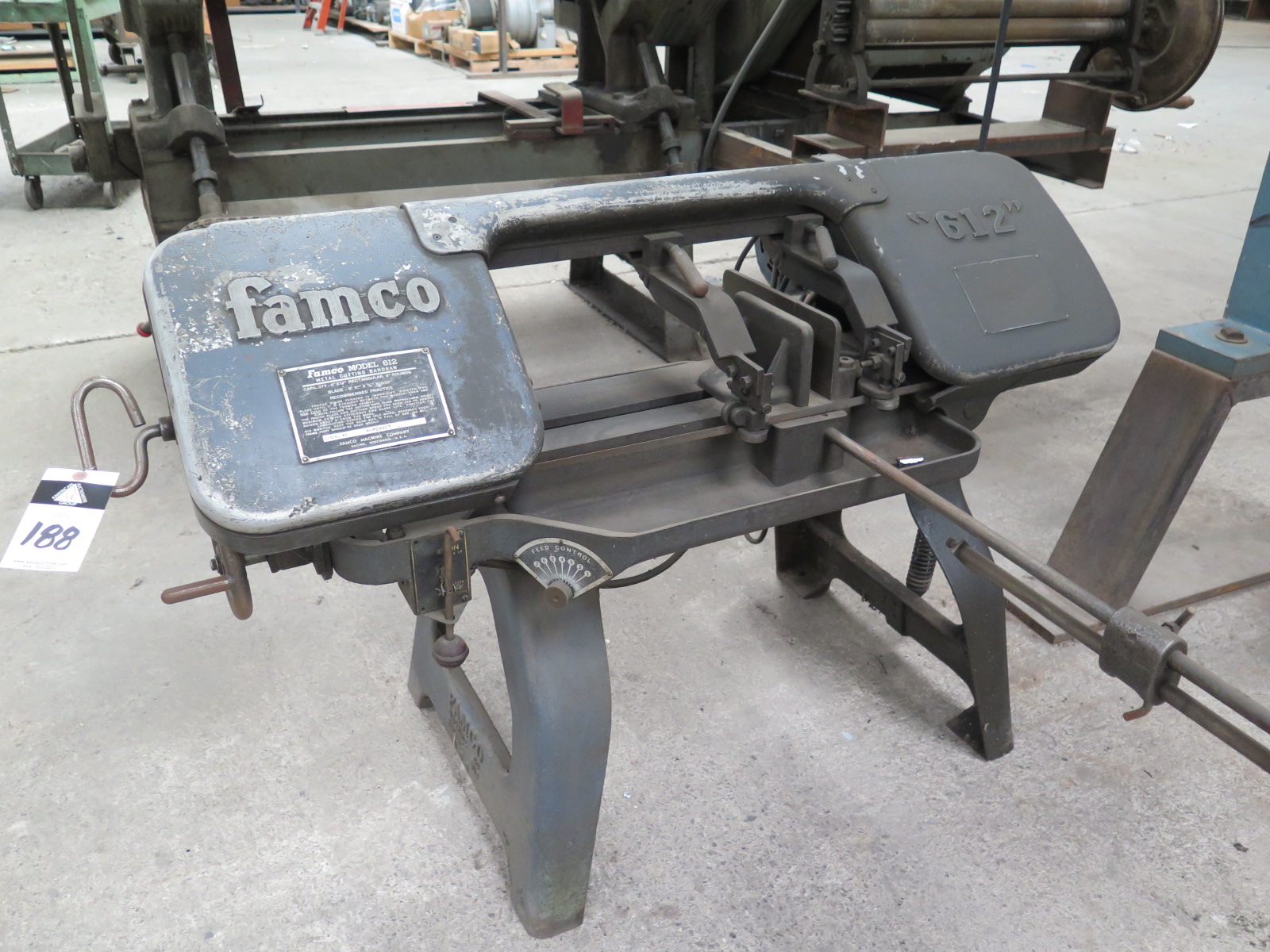Famco mdl. 612 6" Horizontal Band Saw s/n HM2UW27 w/ Manual Clamping