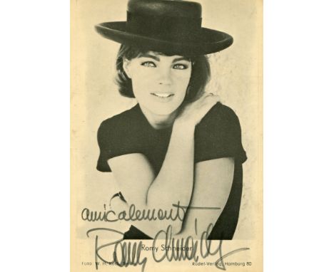 SCHNEIDER ROMY: (1938-1982) Austrian-German Actress. Vintage signed postcard photograph of Schneider, the W.H. Koch image fro