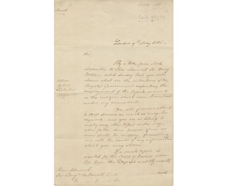 [HALLOWELL CAREW BENJAMIN]: (1761-1834) British Admiral, one of the select group of officers known as the 'Band of Brothers' 