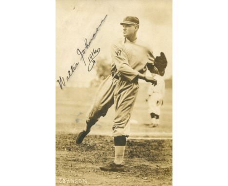 JOHNSON WALTER: (1887-1946) American baseball Player and Manager. Nicknamed “Barney” and “The Big Train”. Johnson played as p