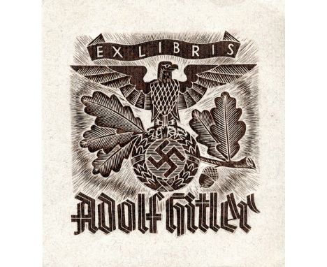 [HITLER ADOLF]: (1889-1945) Fuhrer of the Third Reich 1934-45. Adolf Hitler's original personal unused printed 12mo bookplate