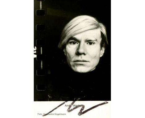 WARHOL ANDY: (1928-1987) American Pop Artist. Signed postcard photograph by the controversial artist, the Constantin/Vogelman