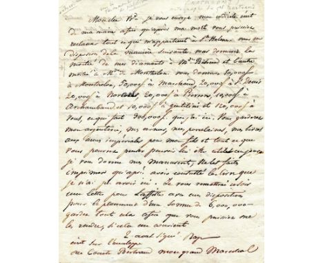 [NAPOLEON BONAPARTE – THE LITTLE KNOWN FIRST WILL OF THE EMPEROR]: BERTRAND HENRI GATIEN (1773-1844) French General. Count Be