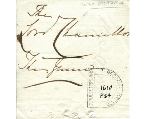 VICTORIA: (1819-1901) Queen of the United Kingdom Great Britain &amp; Ireland 1837-1901.Autograph document wrapper signed ('T