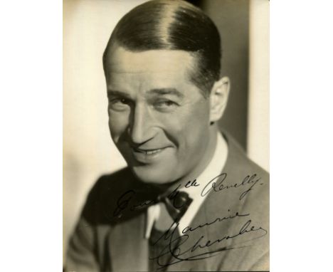 CHEVALIER MAURICE: (1888-1972) French Actor and Entertainer. Vintage signed and inscribed 7 x 9 (17.5cm x 23cm) photograph of