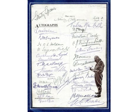 [AVIATION]: An unusual printed 4to page reserved for autographs, evidently removed from a menu for an Aviation Dinner, most l