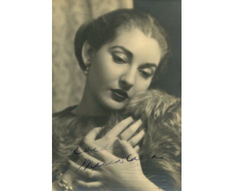 CALLAS MARIA: (1923-1977) American-born Greek Soprano. An excellent early vintage signed 4 x 6 matte-finish photograph by Cal