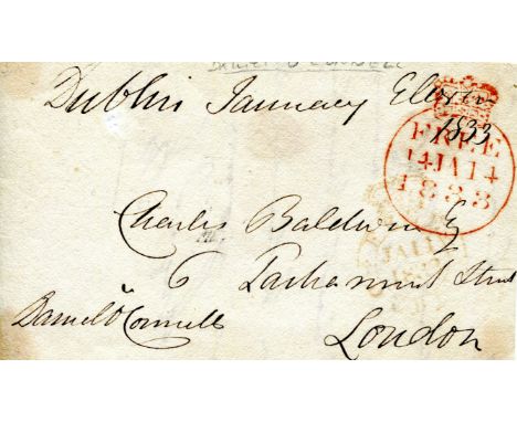 O'CONNELL DANIEL: (1775-1847) Irish Political Leader. Signed Free Front envelope panel, addressed in O'Connell's hand to Char