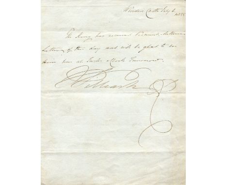 WILLIAM IV: (1765-1837) King of the United Kingdom of Great Britain & Ireland 1830-37. L.S., William R, (a good example, as K