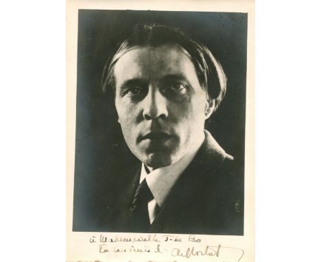 CORTOT ALFRED: (1877-1962) Franco-Swiss Pianist and Conductor. Vintage signed and inscribed 7 x 9 photograph `Alf. Cortot´, t