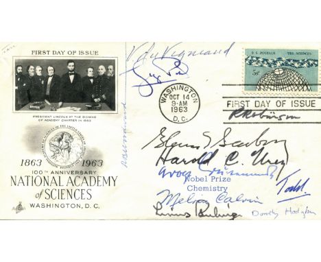 NOBEL PRIZE WINNERS: A rare multiple signed First Day of Issue Commemorative cover honouring the 100th Anniversary of the Nat