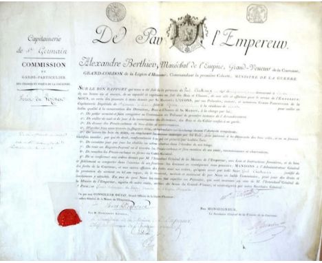 BERTHIER LOUIS-ALEXANDRE: (1753-1815) Marshal of France, Prince of Neuchatel. Chief of Staff under Napoleon. Very attractive 