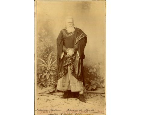 DE RESZKE EDOUARD: (1853-1917) Polish Bass. A good vintage signed and inscribed sepia cabinet photograph (5 x 8.5), the image
