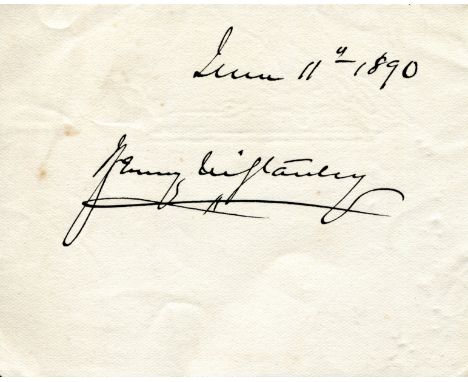 STANLEY HENRY M: (1841-1904) British Journalist and Explorer. Dark ink signature ('Henry M Stanley') and date, 11th June 1890