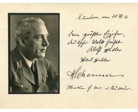 SCHEMM HANS: (1891-1935) German Educator &amp; Editor, Gauleiter of Gau Upper Franconia 1928-33 and Gauleiter of Gau Bavarian