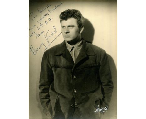 FRENCH CINEMA: A very good selection of vintage signed 7 x 9.5 photographs by various French film actors, actresses and enter