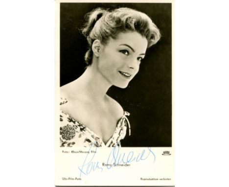 SCHNEIDER ROMY: (1938-1982) Austrian-German Actress. A fine vintage signed postcard photograph of Schneider, the Ufa image de