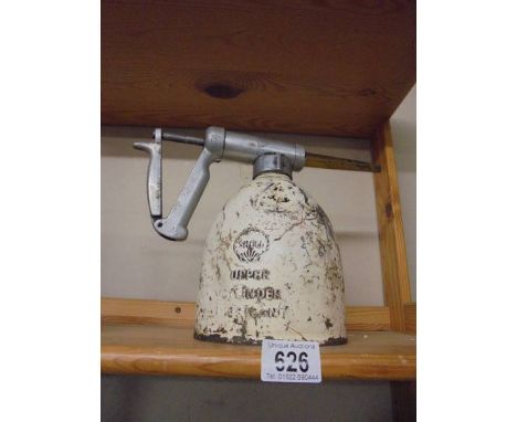 A 1950/60's vintage Shell upper cylinder lubricant dispenser oil can.