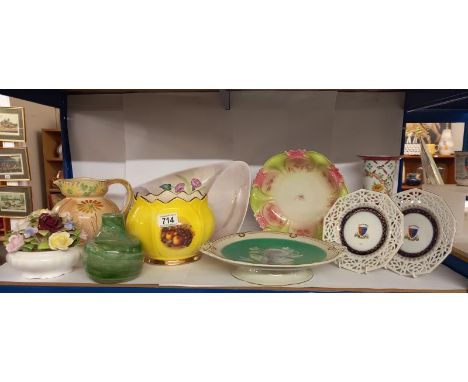 A mixed lot of ceramic vases, plates, planter etc.,