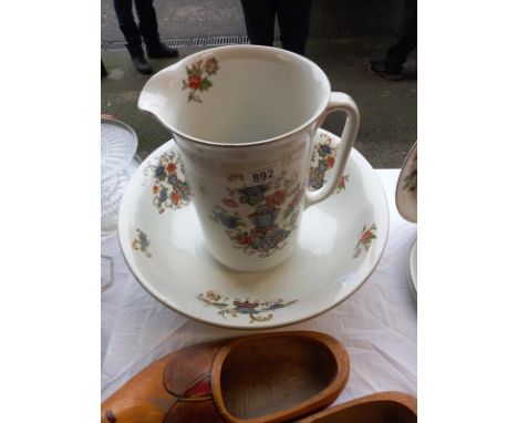 A large Edwardian wash jug &amp; basin