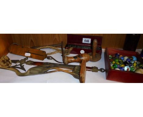 A mixed lot including Salter scales, dominoes, marbles etc.,