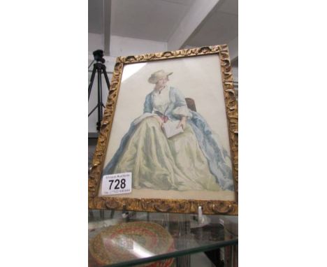 A framed and glazed portrait of a lady.