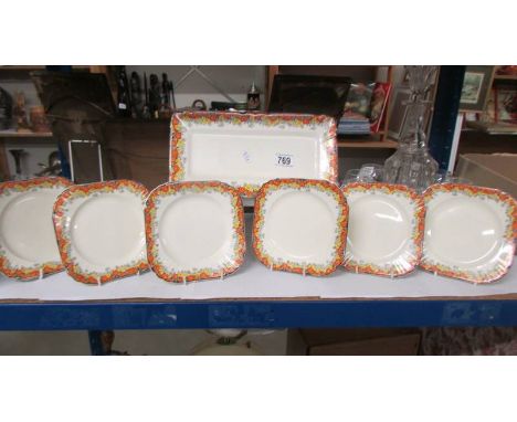 A Myott seven piece sandwich set.