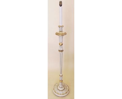 A gilt and cream standard lamp