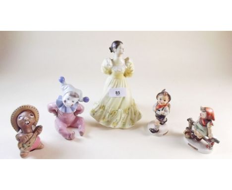 A group of figures including Coalport, Nao, Hummel etc