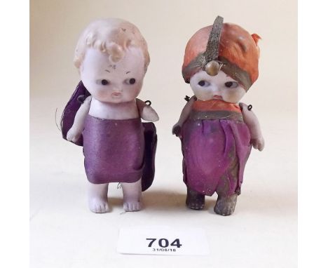 Two bisque small kewpie dolls