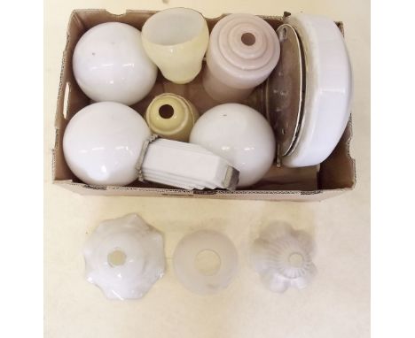 A quantity of glass globes and light fittings