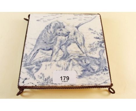 A Wedgwood tile depicting hunting dog and duck