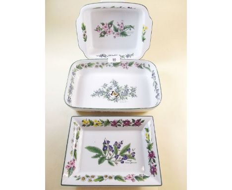 Three Royal Worcester Fine Herbs serving dishes